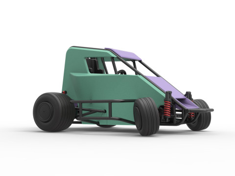 600 Micro sprint car while turning Scale 1 to 25 Modelo de Impressão 3D