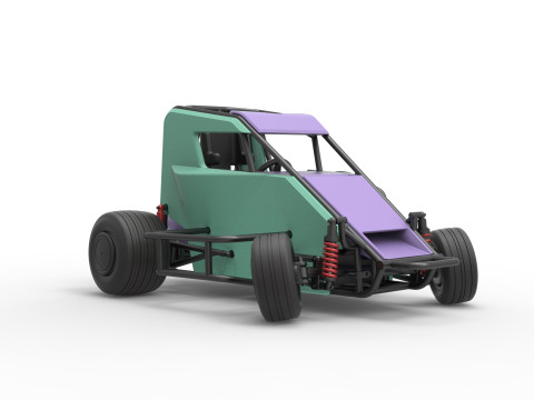 600 Micro sprint car while turning Scale 1 to 25 Modelo de Impressão 3D