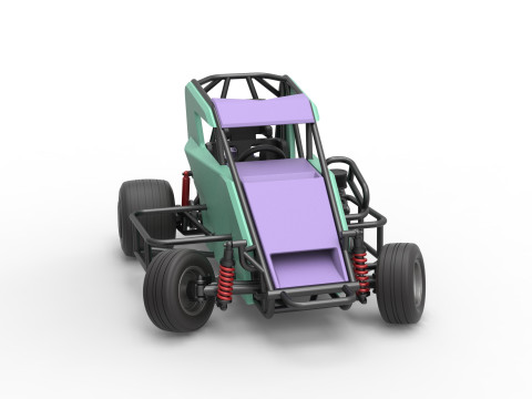 600 Micro sprint car while turning Scale 1 to 25 Modelo de Impressão 3D