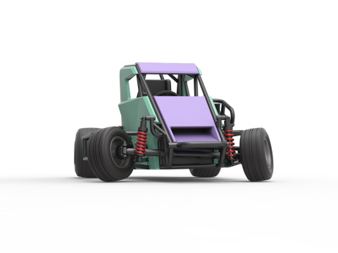 600 Micro sprint car while turning Scale 1 to 25 Modelo de Impressão 3D