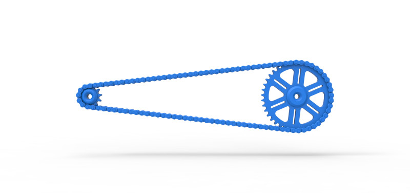 Chain drive Version 1 Scale 1 to 25 3D 打印模型 .c4d .max .obj .3ds .fbx .stl .blend 