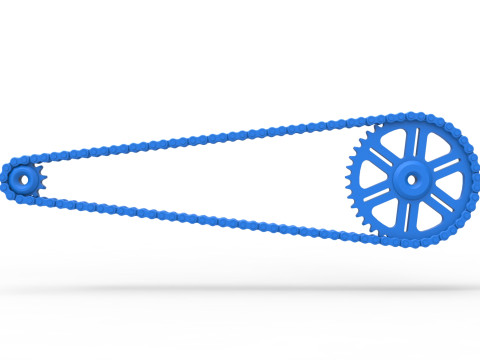 Chain drive Version 1 Scale 1 to 25 3D Print Model