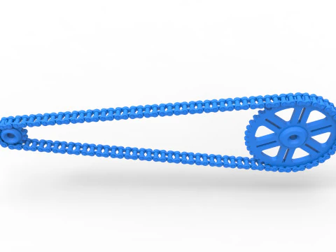 Chain drive Version 1 Scale 1 to 25 3D Print Model
