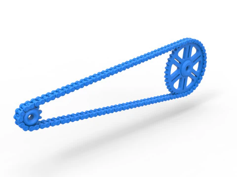Chain drive Version 1 Scale 1 to 25 3D Print Model
