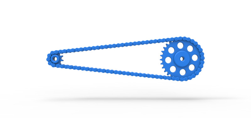 Chain drive Version 2 Scale 1 to 25 Model do druku 3D .c4d .max .obj .3ds .fbx .stl .blend 