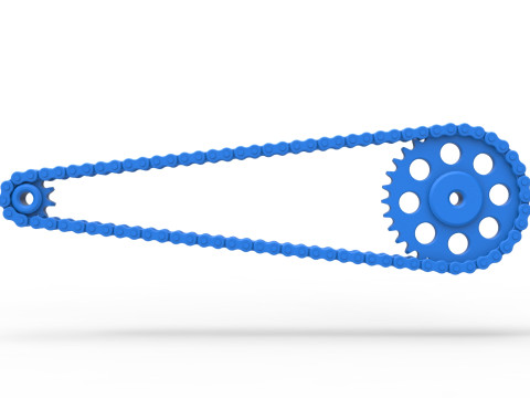 Chain drive Version 2 Scale 1 to 25 3D Print Model