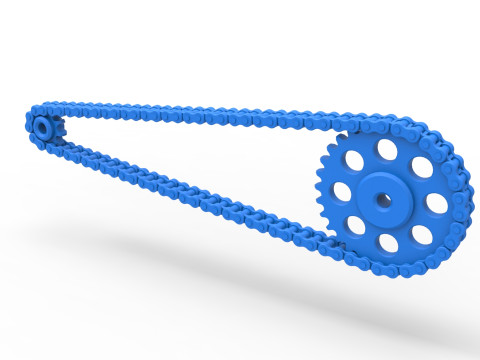 Chain drive Version 2 Scale 1 to 25 Model do druku 3D