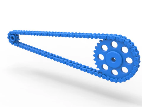 Chain drive Version 2 Scale 1 to 25 3D Print Model