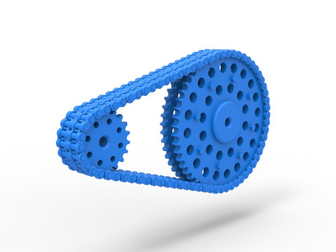 Chain drive Version 3 Scale 1 to 25 3D Print Model
