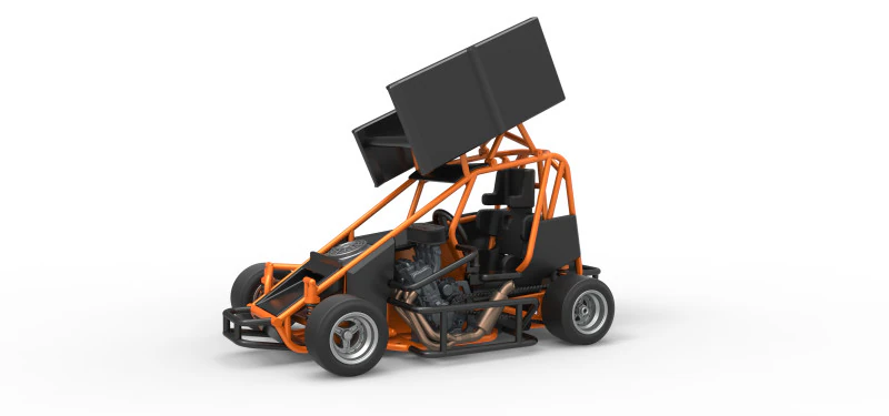 Pavement Winged 600 Micro sprint car Scale 1 to 25 3D Print Model .c4d .max .obj .3ds .fbx .stl .blend 