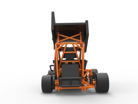 Pavement Winged 600 Micro sprint car Scale 1 to 25 3D 打印模型