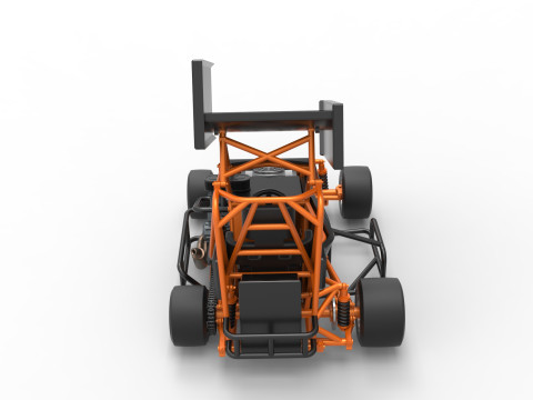 Pavement Winged 600 Micro sprint car Scale 1 to 25 3D 打印模型