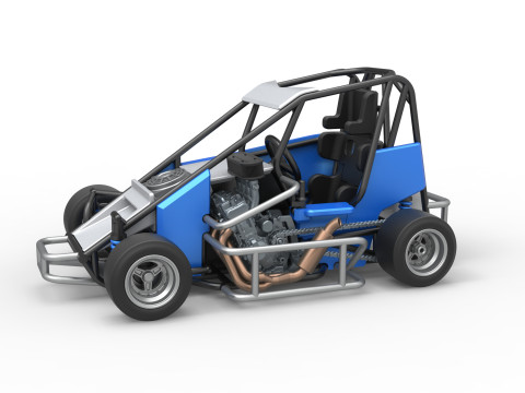 Pavement 600 Micro sprint car Scale 1 to 25 3Dプリントモデル
