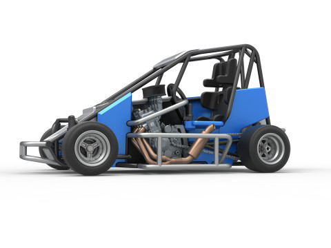 Pavement 600 Micro sprint car Scale 1 to 25 Modèles 3D en vedette