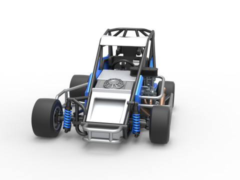 Pavement 600 Micro sprint car Scale 1 to 25 Modèles 3D en vedette