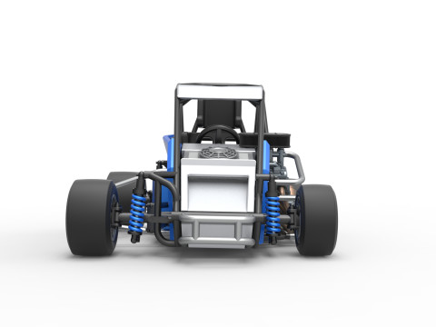 Pavement 600 Micro sprint car Scale 1 to 25 Modèles 3D en vedette