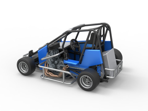 Pavement 600 Micro sprint car Scale 1 to 25 Modèles 3D en vedette