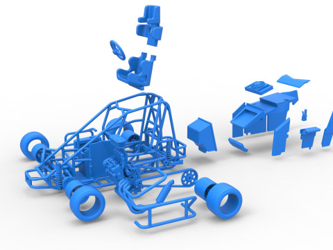 Pavement 600 Micro sprint car Scale 1 to 25 Modèles 3D en vedette