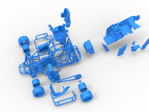 Pavement 600 Micro sprint car Scale 1 to 25 Modèles 3D en vedette