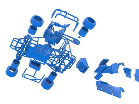 Pavement 600 Micro sprint car Scale 1 to 25 Modèles 3D en vedette