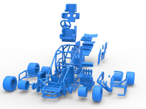 Pavement 600 Micro sprint car Scale 1 to 25 Modèles 3D en vedette