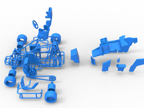 Pavement 600 Micro sprint car Scale 1 to 25 Modèles 3D en vedette