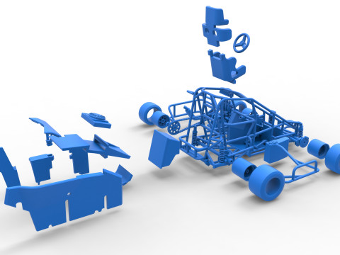 Pavement 600 Micro sprint car Scale 1 to 25 Modèles 3D en vedette