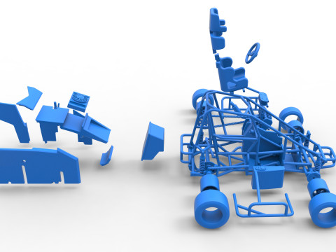 Pavement 600 Micro sprint car Scale 1 to 25 Modèles 3D en vedette