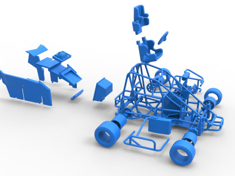 Pavement 600 Micro sprint car Scale 1 to 25 Modèles 3D en vedette