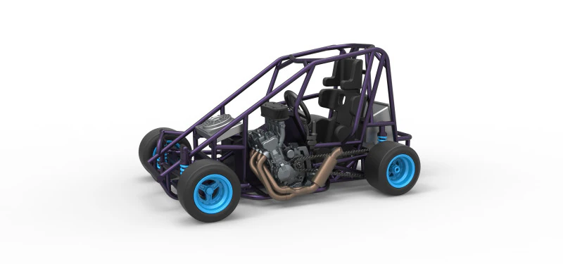 Pavement 600 Micro sprint car Base Scale 1 to 25 3D Print Model .c4d .max .obj .3ds .fbx .stl .blend