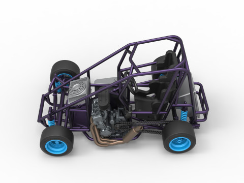 Pavement 600 Micro sprint car Base Scale 1 to 25 3D Print Model