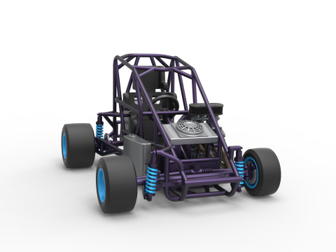 Pavement 600 Micro sprint car Base Scale 1 to 25 3D Print Model