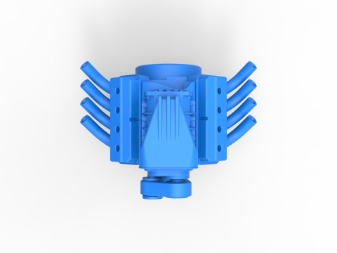 Engine V8 for vintage dragster Version 4 Scale 1 to 25 Modèles 3D en vedette
