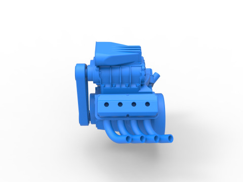 Engine V8 for vintage dragster Version 4 Scale 1 to 25 Modèles 3D en vedette