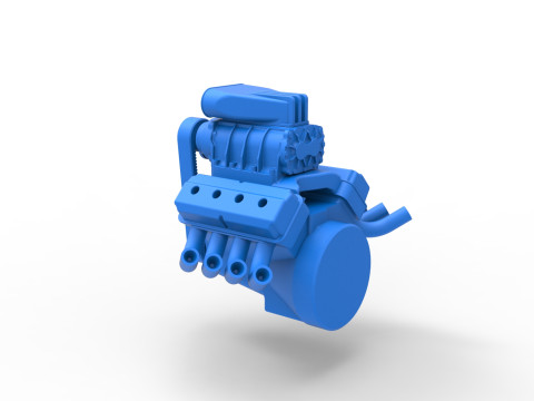 Engine V8 for vintage dragster Version 4 Scale 1 to 25 Modèles 3D en vedette