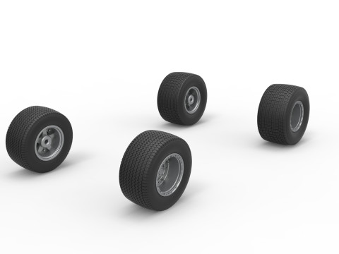 Wheel set of Australian Super Sedan Scale 1 to 25 Model Cetak 3D