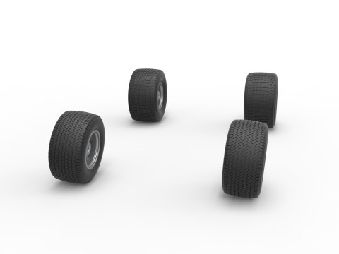 Wheel set of Australian Super Sedan Scale 1 to 25 Model Cetak 3D