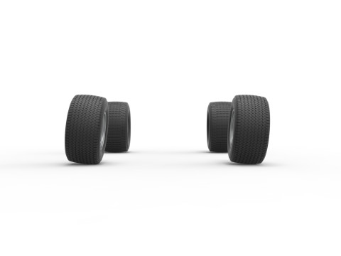 Wheel set of Australian Super Sedan Scale 1 to 25 Model Cetak 3D