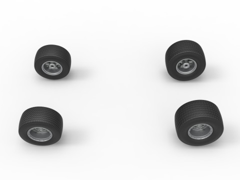 Wheel set of Australian Super Sedan Scale 1 to 25 Model Cetak 3D