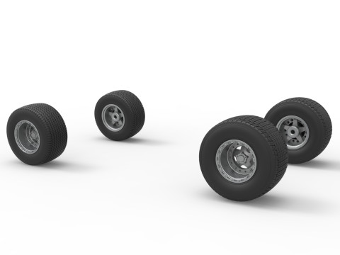 Wheel set of Australian Super Sedan Scale 1 to 25 Model Cetak 3D