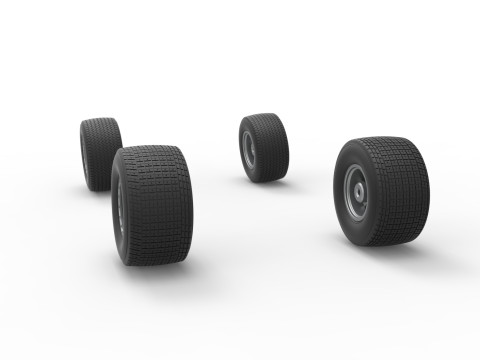 Wheel set of Australian Super Sedan Scale 1 to 25 Model Cetak 3D