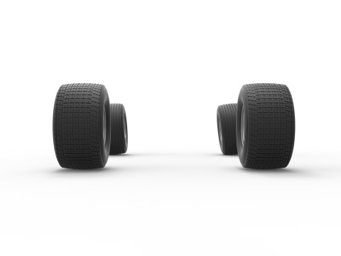 Wheel set of Australian Super Sedan Scale 1 to 25 Model Cetak 3D