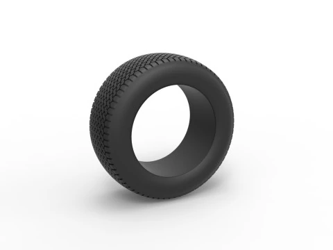 Pneu de Dirt Modificado stock car V6 Escala 1 a 25 Modelo de Impressão 3D