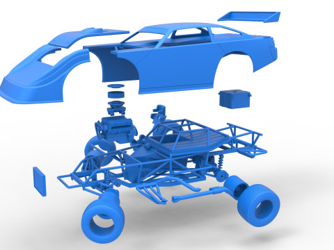 Australian Super Sedan while turning Scale 1 to 25 3D Принт Модель