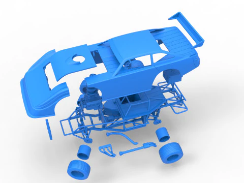 Australian Super Sedan while turning Scale 1 to 25 3D Print Model