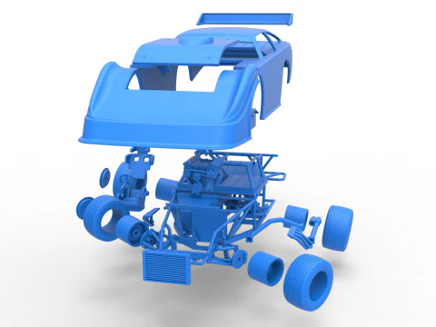Australian Super Sedan while turning Scale 1 to 25 3D Print Model