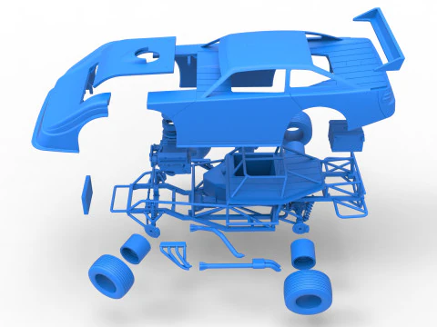 Australian Super Sedan while turning Scale 1 to 25 3D Print Model