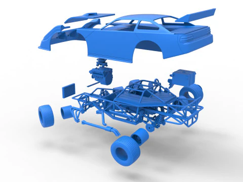 Australian Super Sedan while turning Scale 1 to 25 3D Print Model