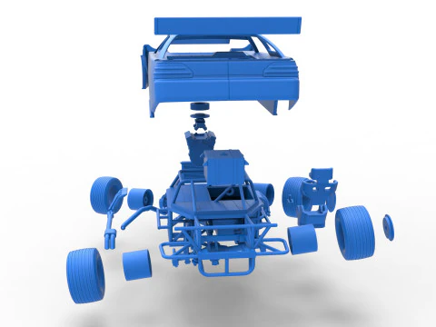 Australian Super Sedan while turning Scale 1 to 25 3D Print Model