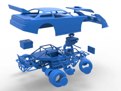 Australian Super Sedan while turning Scale 1 to 25 3D Print Model